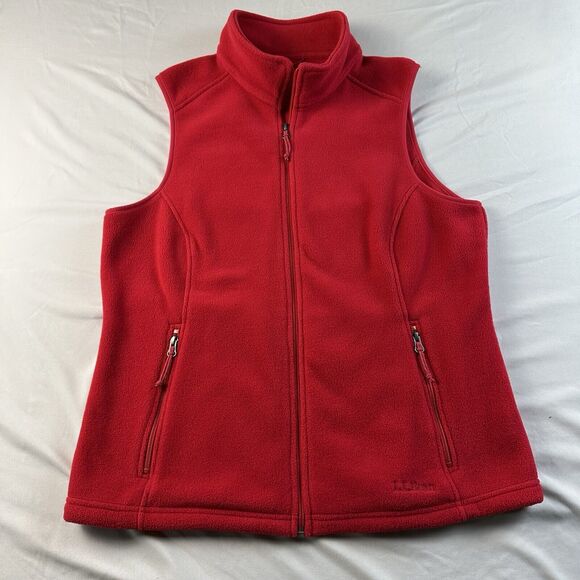 LL Bean Trail Model Polartec Fleece Vest Women's Large Sea Rose Red Pink - Picture 1 of 3